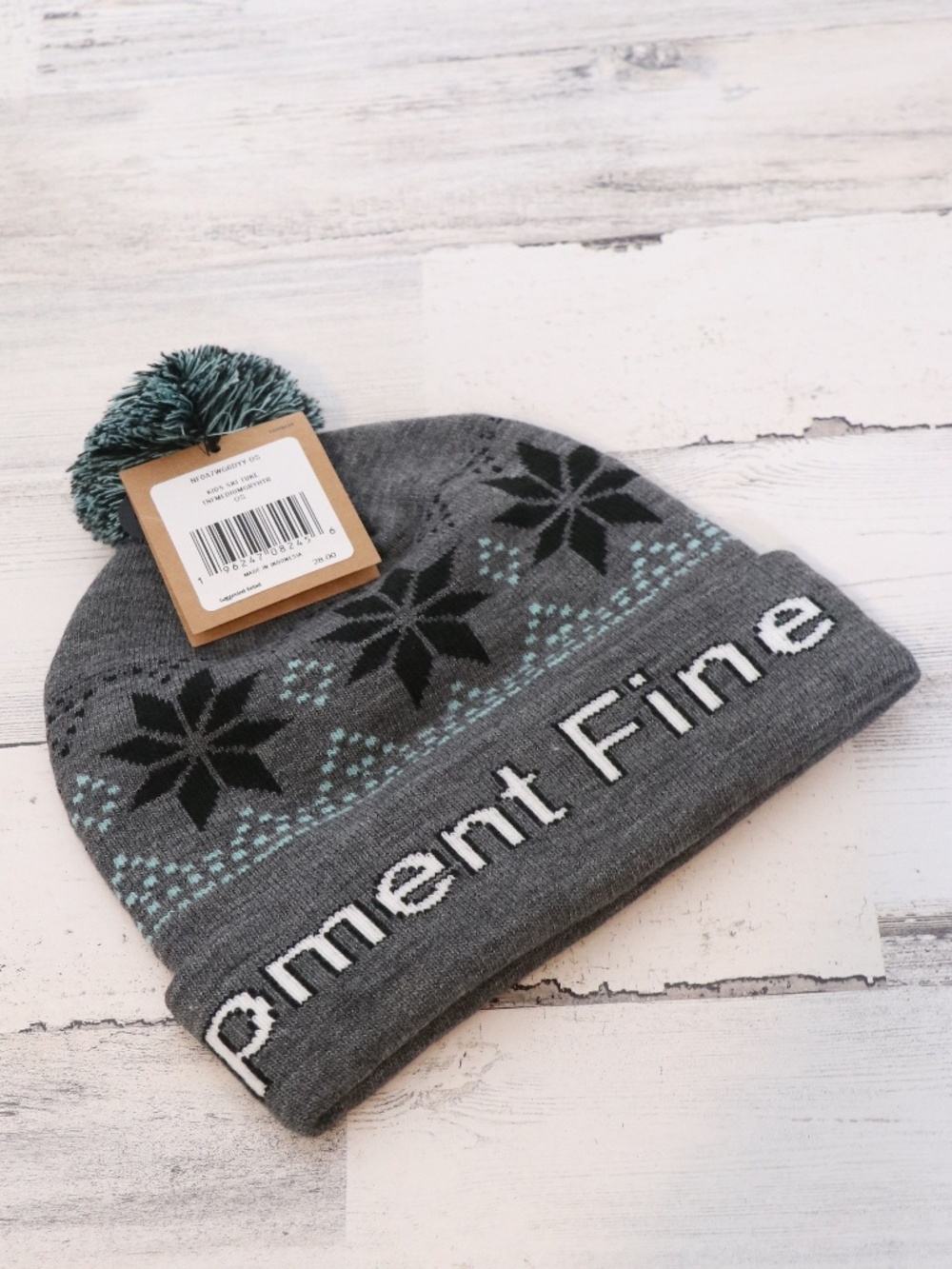 Northface Kids Ski Tuke Pom Pom Beanie Winter Hat OS